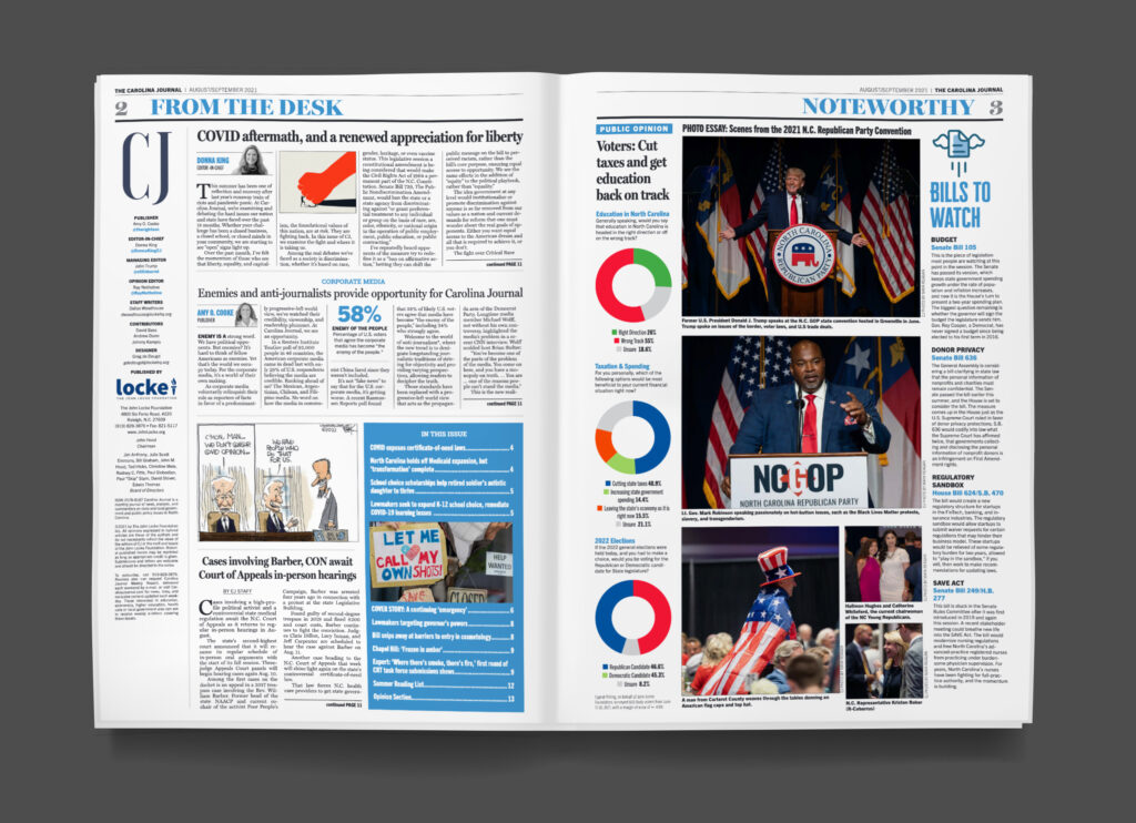 News spread from Greg de Deugd's redesign of Carolina Journal