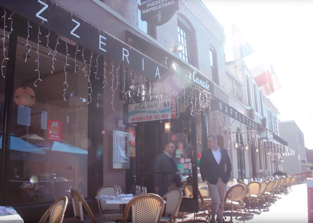 Greg de Deugd and Jeff Berkowitz at Il Canale in Washington D.C. for Policy Pizza